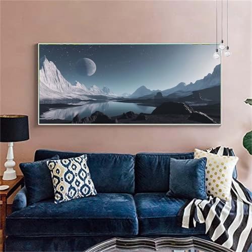 Diamond Painting Erwachsene/Kinder,See Diamond Painting Landschaft(5)Malen nach Zahlen Groß Full Diamant Cross Stickerei Malerei Diamant Painting Bilder Deko Wohnzimmer MädchenGeschenk 80x200cm X-162 von zzgoanguo