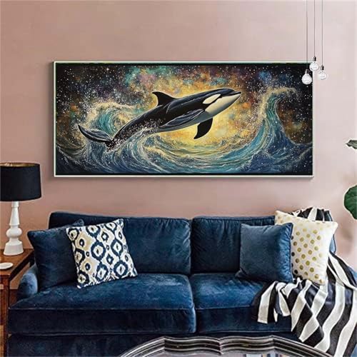 Diamond Painting Erwachsene Groß 100x200cm Abstraktion Diamant Painting Bilder Walfisch(3)Diamond Painting Kinder DIY Diamant Malerei mit Diamond Painting Zubehör Mosaikherstellung Bastelset X-29 von zzgoanguo