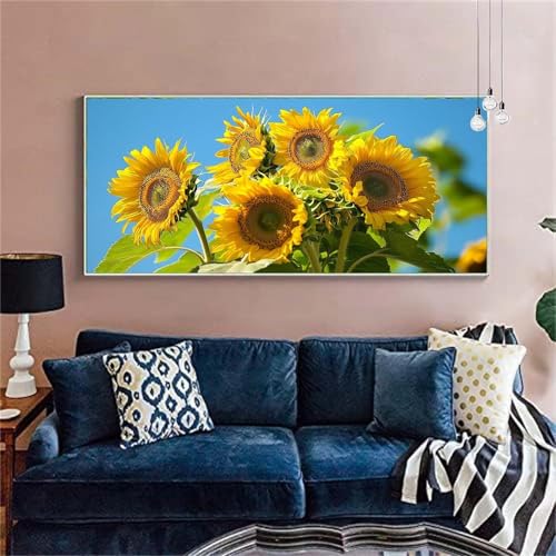 Diamond Painting Erwachsene Groß 100x200cm Blumen. Diamant Painting Bilder Sonnenblume(2)Diamond Painting Kinder DIY Diamant Malerei mit Diamond Painting Zubehör Mosaikherstellung Bastelset X-176 von zzgoanguo