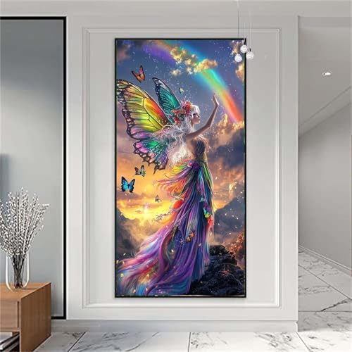 Diamond Painting Erwachsene Groß 20x50cm Frau Diamant Painting Bilder Flügel Diamond Painting Kinder Vollbohrer Diamant Malerei mit Diamond Painting Zubehör Mosaikherstellung Stickerei Bastelset X-914 von zzgoanguo