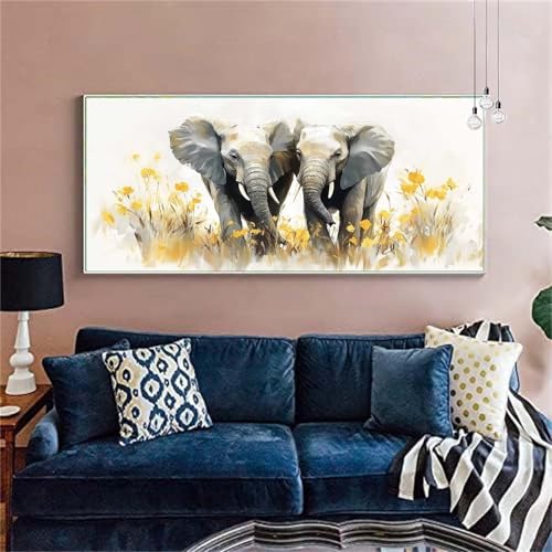 Diamond Painting Erwachsene Groß 20x50cm Herbst Diamant Painting Bilder Elefant Diamond Painting Kinder DIY Diamant Malerei mit Diamond Painting Zubehör Mosaikherstellung Stickerei Bastelset X-335 von zzgoanguo