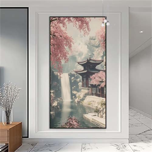 Diamond Painting Erwachsene Groß 20x50cm Japan Diamant Painting Bilder Landschaft Diamond Painting Kinder DIY Vollbohrer Diamant Malerei mit Diamond Painting Zubehör Stickerei Bastelset X-959 von zzgoanguo