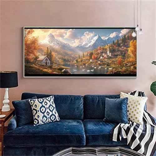 Diamond Painting Erwachsene Groß 20x50cm Landschaft Diamant Painting Bilder Kleinstadt(2)Diamond Painting Kinder DIY Diamant Malerei mit Diamond Painting Zubehör Mosaikherstellung Bastelset X-260 von zzgoanguo