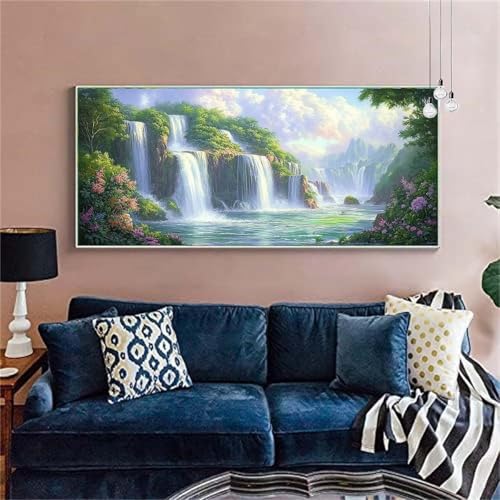 Diamond Painting Erwachsene Groß 20x50cm Wasserfall Diamant Painting Bilder Landschaft Diamond Painting Kinder DIY Diamant Malerei mit Diamond Painting Zubehör Mosaikherstellung Bastelset X-323 von zzgoanguo