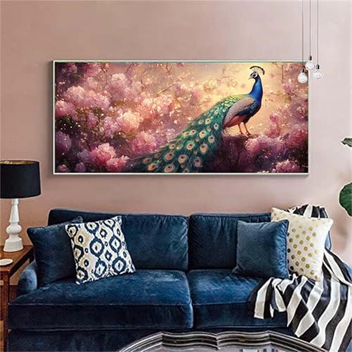 Diamond Painting Erwachsene Groß 30x75cm Pfau Diamant Painting Bilder Blume(2)Diamond Painting Kinder DIY Diamant Malerei mit Diamond Painting Zubehör Mosaikherstellung Stickerei Bastelset X-269 von zzgoanguo