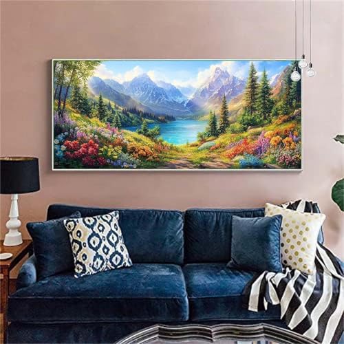 Diamond Painting Erwachsene Groß 40x80cm Landschaft Diamant Painting Bilder Flusstal Diamond Painting Kinder DIY Vollbohrer Diamant Malerei mit Diamond Painting Zubehör Stickerei Bastelset X-551 von zzgoanguo