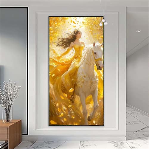 Diamond Painting Erwachsene Groß 70x140cm Frau. Diamant Painting Bilder Pferd Diamond Painting Kinder DIY Diamant Malerei mit Diamond Painting Zubehör Mosaikherstellung Stickerei Bastelset X-923 von zzgoanguo