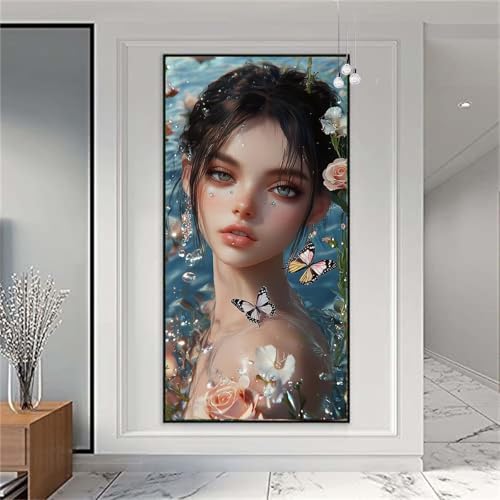 Diamond Painting Frau. Diamond Painting Erwachsene Groß 70x140cm Diamant Painting Bilder Schmetterling Diamond Painting Kinder Full Diamant Kunst Malerei Set Zimmer Deko, Geschenke für Frauen X-916 von zzgoanguo