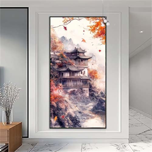 Diamond Painting Herbst Diamond Painting Erwachsene Groß 100x200cm Diamant Painting Bilder Landschaft Diamond Painting Kinder Craft Diamant Kunst Malerei Set Zimmer Deko, Geschenke für Frauen X-952 von zzgoanguo