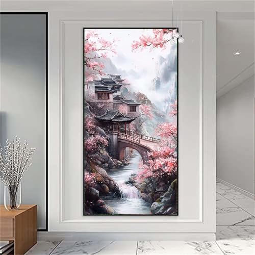 Diamond Painting Japan Diamond Painting Erwachsene Groß 20x50cm Diamant Painting Bilder Landschaft Diamond Painting Kinder DIY Full Diamant Kunst Malerei Set Zimmer Deko, Geschenke für Frauen X-961 von zzgoanguo