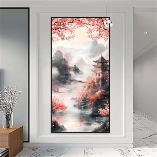 Diamond Painting Japan Diamond Painting Erwachsene Groß 20x50cm Diamant Painting Bilder Landschaft Diamond Painting Kinder DIY Full Diamant Kunst Malerei Set Zimmer Deko,Geschenke für Frauen X-958 von zzgoanguo