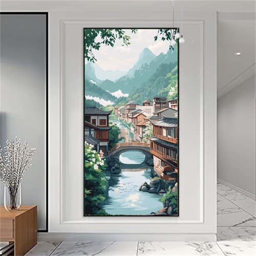 Diamond Painting Japan Diamond Painting Erwachsene Groß 30x75cm Diamant Painting Bilder Landschaft Diamond Painting Kinder DIY Full Diamant Kunst Malerei Set Zimmer Deko,Geschenke für Frauen X-955 von zzgoanguo