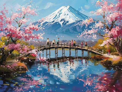 Diamond Painting Japan Landschaft Set für Erwachsene groß xxl 50x70cm，Diamant Painting Malen nach Zahlen Diamant Anfänger，Full Square Drill Cross Stickerei Malerei Kunst Kit für Wand Home Decor B79 von zzgoanguo