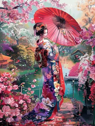 Diamond Painting Japan Schönheit Set für Erwachsene groß xxl 90x120cm，Diamant Painting Malen nach Zahlen Diamant Anfänger，Full Square Drill Cross Stickerei Malerei Kunst Kit für Wand Home Decor B17 von zzgoanguo