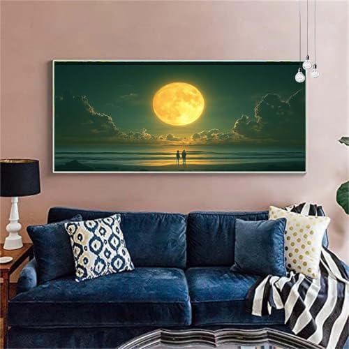 Diamond Painting Paar Diamond Painting Erwachsene Groß 40x80cm Diamant Painting Bilder Mond Diamond Painting Kinder Craft Diamant Kunst Malerei Stickerei Set Zimmer Deko, Geschenke für Frauen X-334 von zzgoanguo