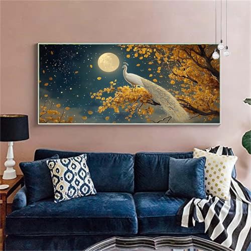 Diamond Painting Pfau Diamond Painting Erwachsene Groß 20x50cm Diamant Painting Bilder Baum Diamond Painting Kinder Craft Diamant Kunst Malerei Stickerei Set Zimmer Deko, Geschenke für Frauen X-271 von zzgoanguo