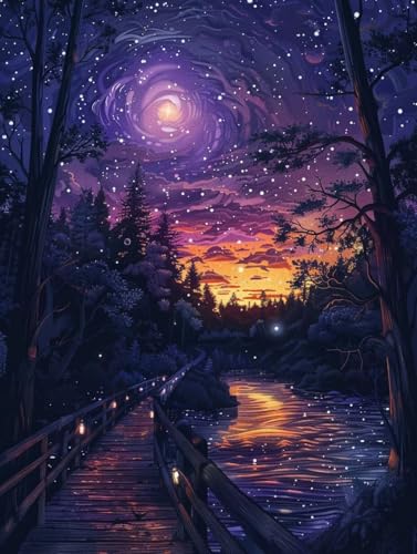 Diamond Painting Sonnenuntergang Set für Erwachsene groß xxl 25x30cmDiamant Painting Landschaft Malen nach Zahlen,Full Rund Drill Diamant Malerei Kunst Kit für Wand Home Decor Geschenk 25x30cm Q744 von zzgoanguo