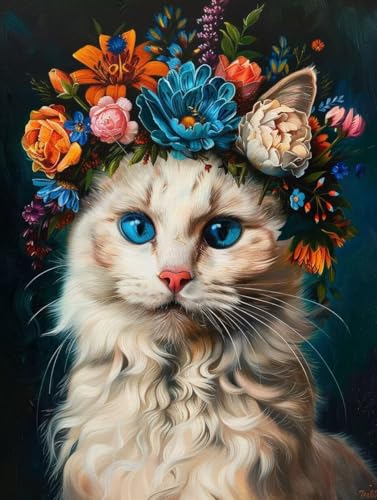 Diamond Painting Tier Katze Set für Erwachsene groß xxl 30x40cm，DIY 5D Diamant Painting Malen nach Zahlen Diamant Anfänger，Full Square Drill Cross Stickerei Malerei Kunst Kit für Wand Home Decor C78 von zzgoanguo