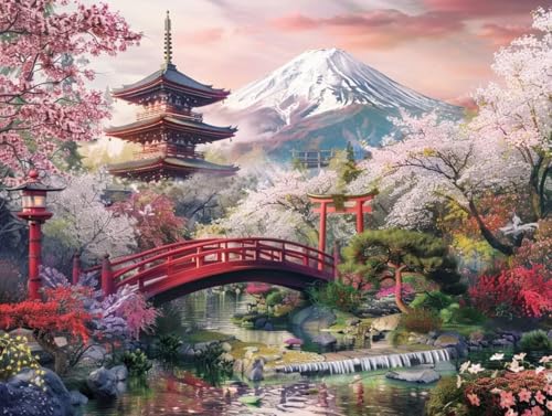 Diamond Painting japanisch Architektur Set für Erwachsene groß xxl 90x120cm，DIY Diamant Painting Malen nach Zahlen Anfänger，Full Square Drill Cross Stickerei Malerei Kunst Kit für Wand Home Decor B49 von zzgoanguo