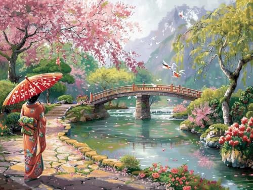 Diamond Painting japanisch Schönheit Set für Erwachsene groß xxl 30x40cm，Diamant Painting Malen nach Zahlen Diamant Anfänger，Full Square Drill Cross Stickerei Malerei Kunst Kit für Wand Home Decor B55 von zzgoanguo