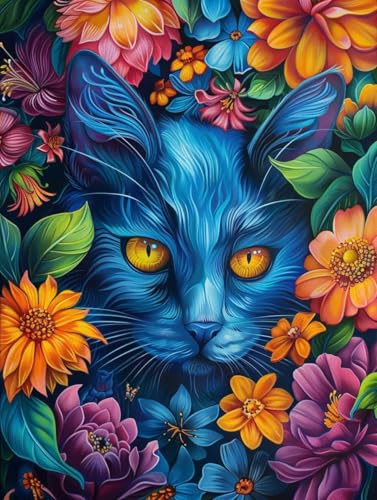 zzgoanguo Diamond Painting Set Erwachsene Tier Diamant Painting Bilder Katze Rund Steine Bilder ZubehöR Set,5D Crystal Art Kinder 5D DIY Basteln Erwachsene Bastelset für Haus Wanddeko 25x30cm Q501 von zzgoanguo